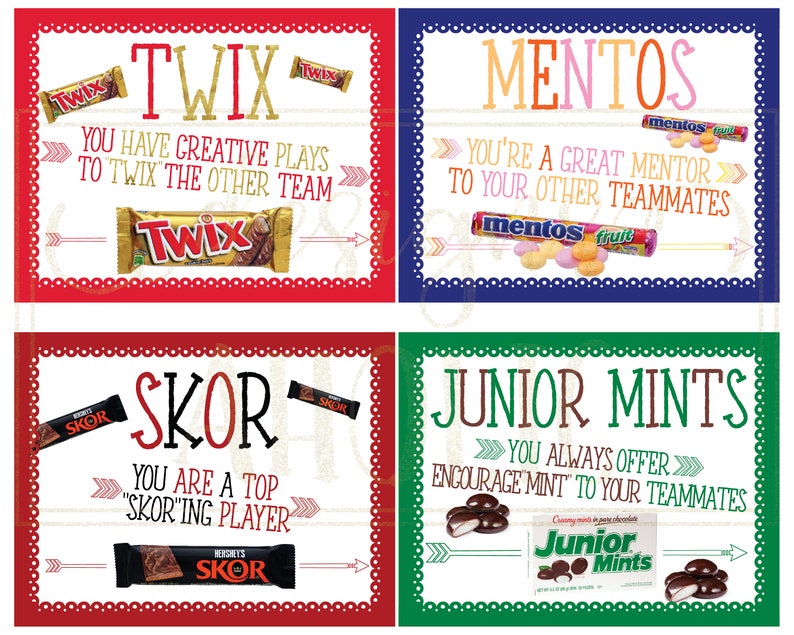 30 Sports Team Candy Bar Award Certificates Sports Players Etsy