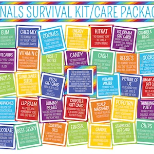 Finals Survival Kit or Care Package Printables Final Exams - Etsy