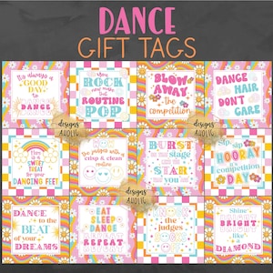 Etiquetas de regalo para bailarines - Regalos para bailarines competitivos - Regalos para bailarines - Kit de supervivencia para bailarines - Etiqueta de regalo de buena suerte para bailarines - Etiqueta de regalo para bailarines - Regalos para bailarines