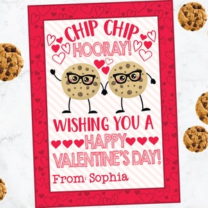 Cookie Valentines Day Karte - Cookie Valentines - Schokoladenkeks Valentinstagskarten - Schokoladenkeks Valentine - Kinderkarten