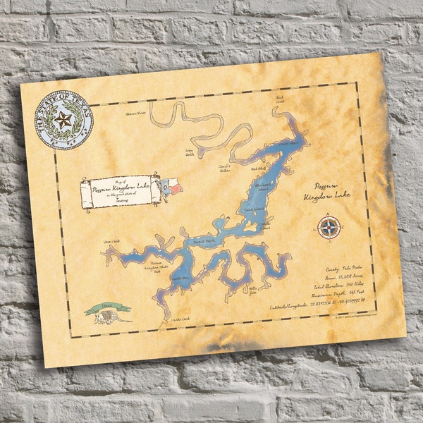 Possum Kingdom Lake Maps Etsy