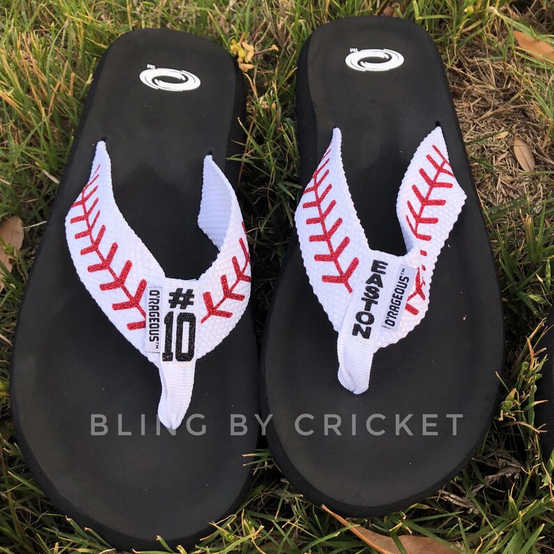 etsy baseball flip flops