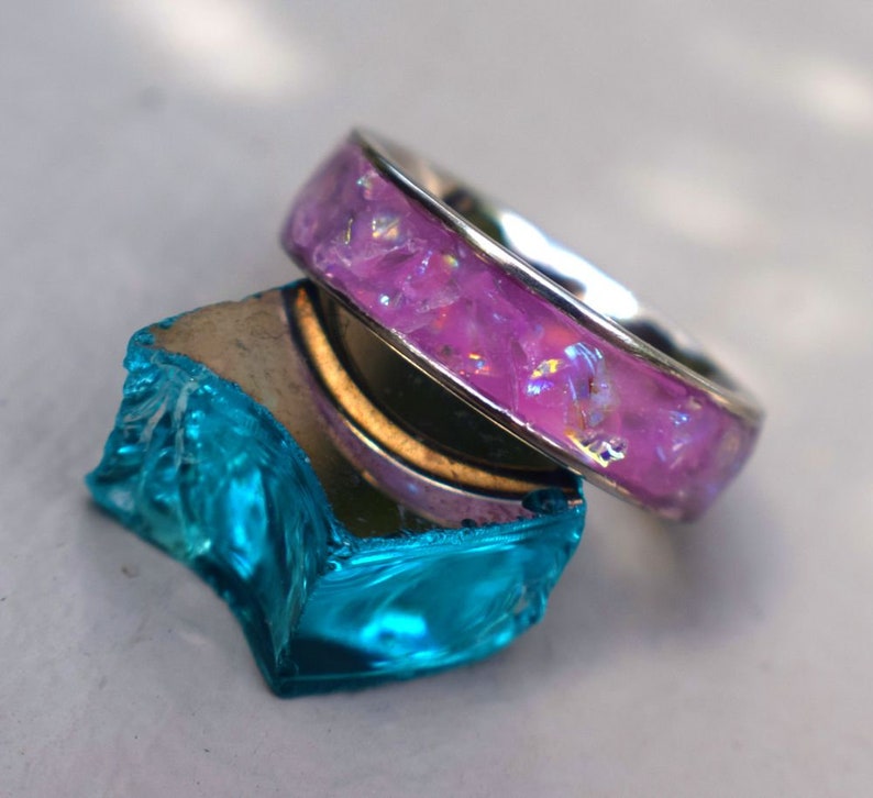 Solar Titanium Ring Color Shift Pink to Purple In Sun Ring image 0