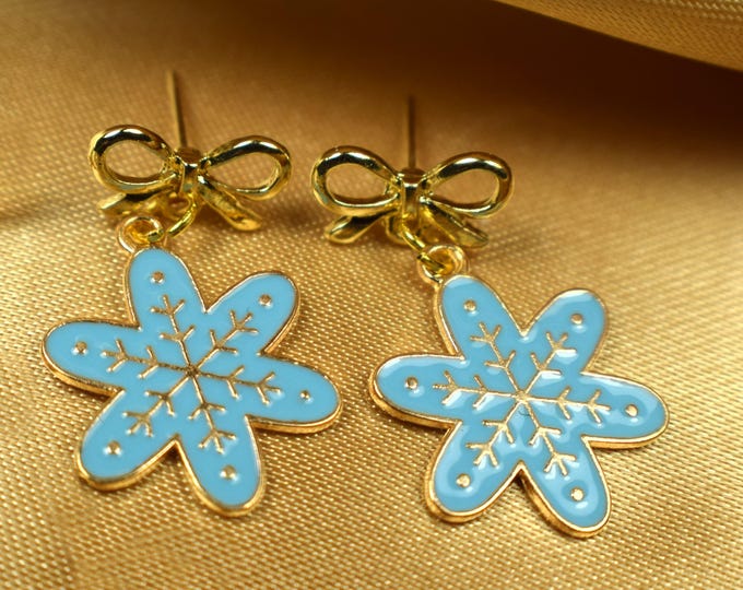 Holiday Charm Earrings, Gifts for Her, Gold Plated Earrings