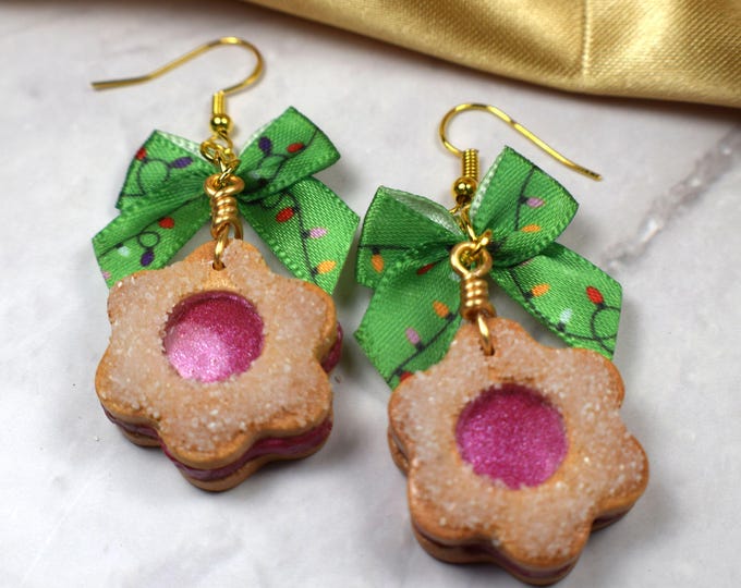 Cookie Clay Earrings, Christmas Cookie Earrings, Mini Food Jewelry