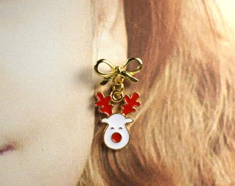 Kid's Christmas Earrings, Gingerbread, Snowman, Rudolph Red Nose Reindeer, Holiday Charm Earrings