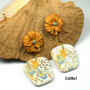 Spring Flower Clay Earrings: Boho Nature Lover Gift