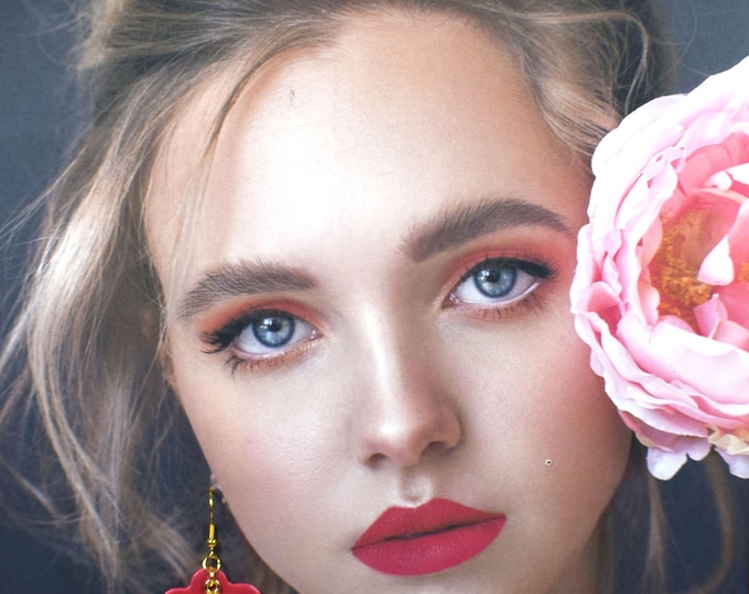 Gem Snowflake Earrings, Christmas Wreath Earrings