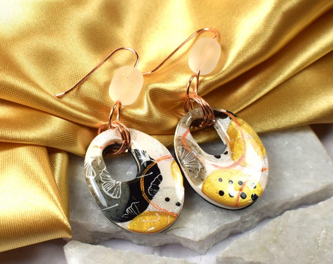 Clay Statement Abstract Art Earrings, Modern Jewelry