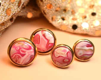Handcrafted Clay Stone Earring Studs: Boho Hypoallergenic Jewelry