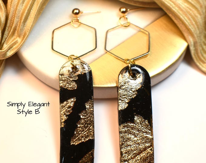 Gold Leaf Botanical Clay Earrings: Fall Garden Jewelry