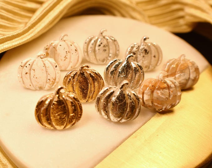 Pumpkin Stud Earrings, Thanksgiving Clay Earrings