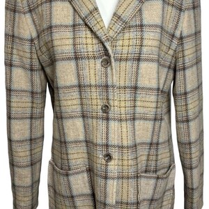 90s pendleton ombre check wool half coat