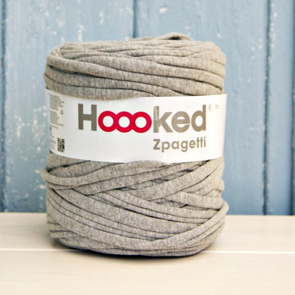 t-shirt yarn 135 yards, ecologic cotton, Zpagetti, Grey, recycled yarn, cotton yarn, elastic yarn