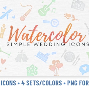 Watercolor Wedding Icons | Wedding PNG | Wedding Elements | Wedding Timeline | Wedding Itinerary | Wedding Timeline Template