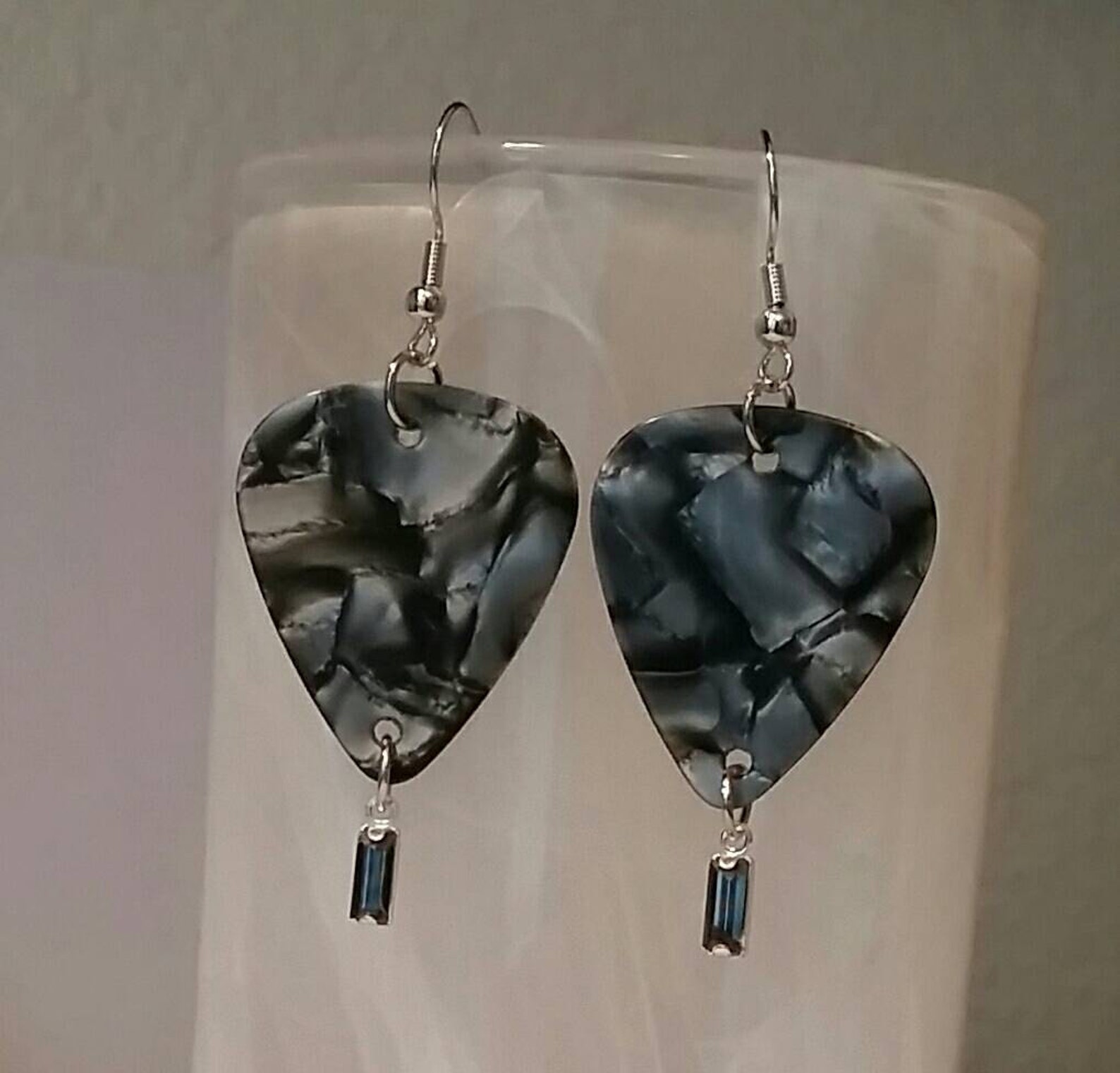 Guitar Pick Jewelry by Betsy's Jewelry Earrings Grey Etsy