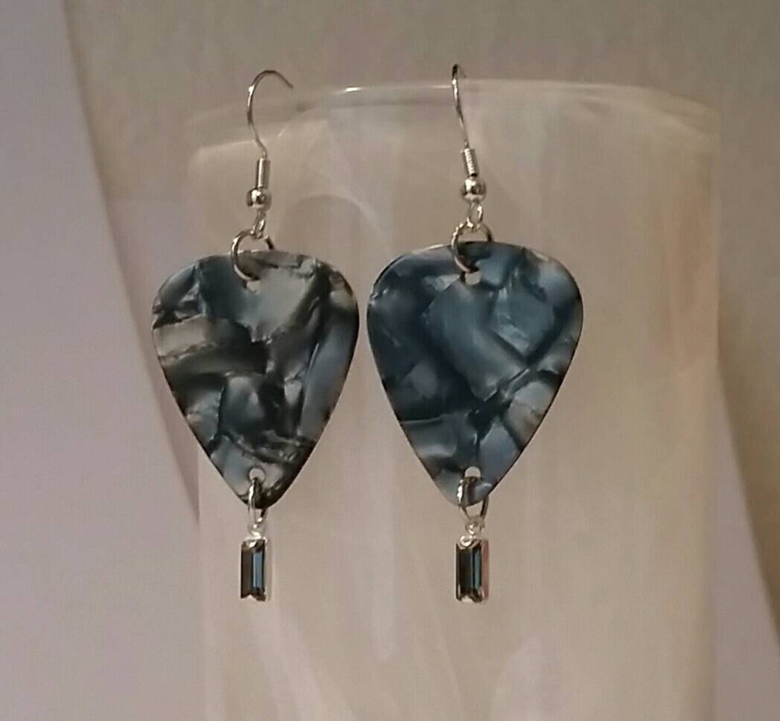 Guitar Pick Jewelry by Betsy's Jewelry Earrings Grey Etsy