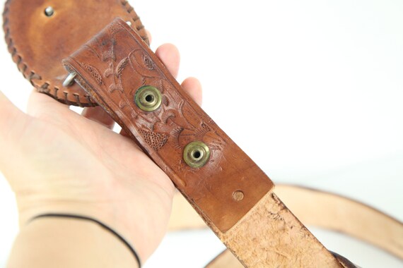 NO HOLES Vintage Hand Tooled Leather Custom Weste… - image 4