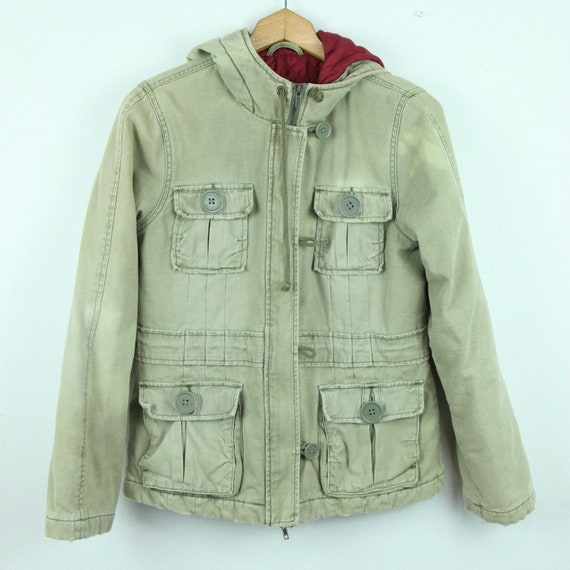 FLAWS Vintage 90s Womens Abercrombie & Fitch Hooded Jacket FLAWS Vintage 90s Womens Abercrombie & Fitch Hooded Jacket