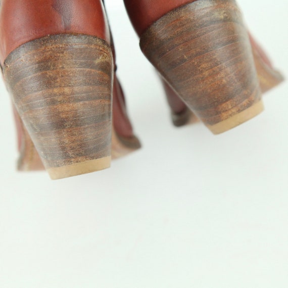 WEAR Vintage 80s Frye Saddle Boots Heel Western B… - image 8