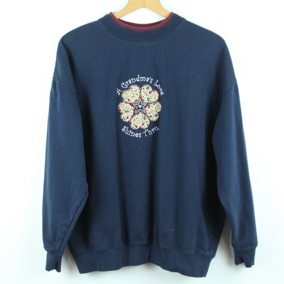 Vintage 90s Crewneck Double Collar Pullover Sweatshirt Grandma XL Craft Country 1X Etsy Canada