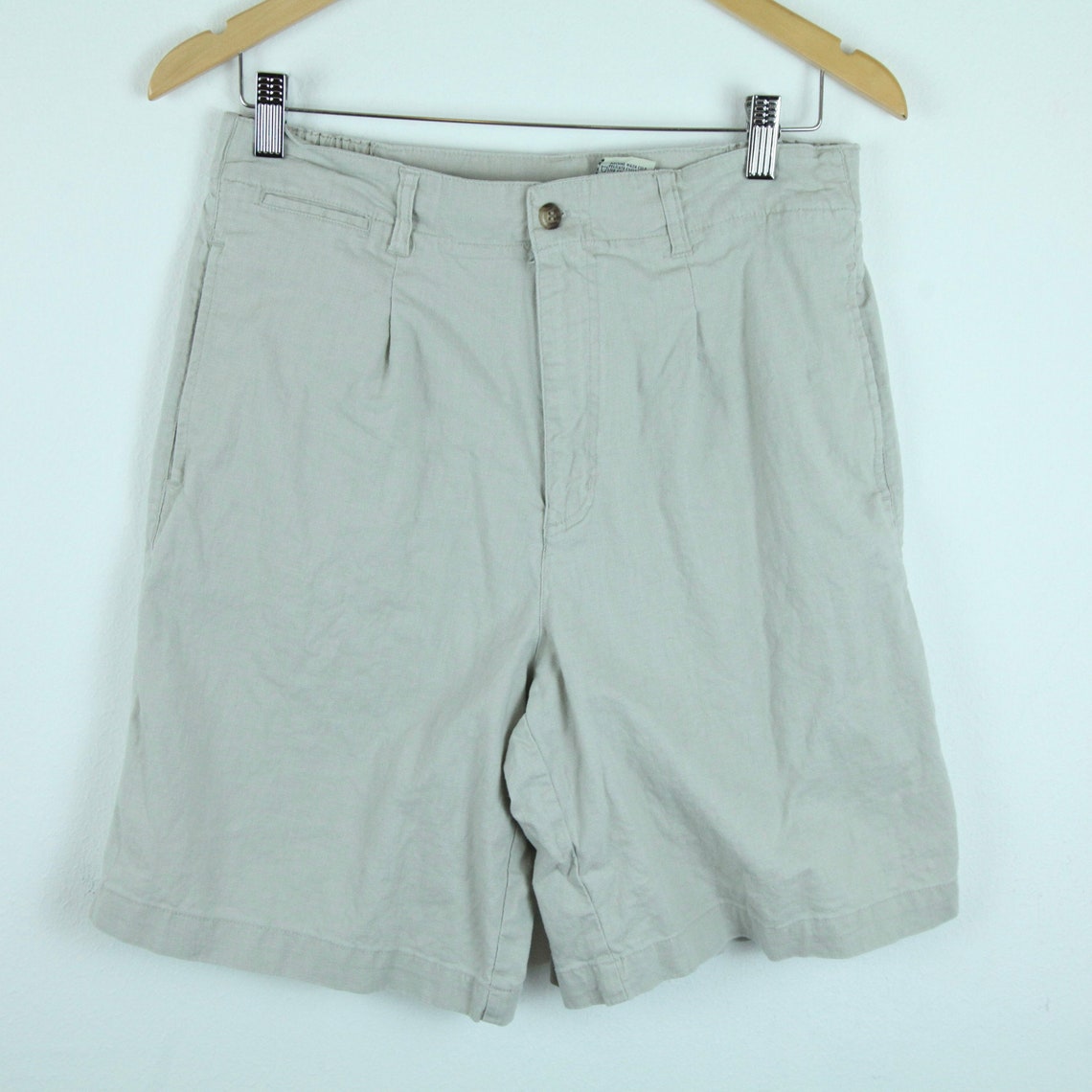 Vintage 90s White Stag Linen Cotton Blend Shorts M 10 Bermuda - Etsy