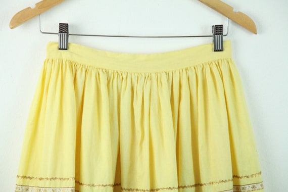 Vintage 50s Yellow Patio Skirt Southwest Ric Rac … - image 6