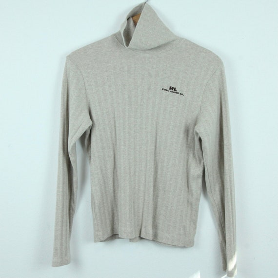 Vintage 90s Polo Ralph Lauren Ribbed Turtleneck Embroidered Logo