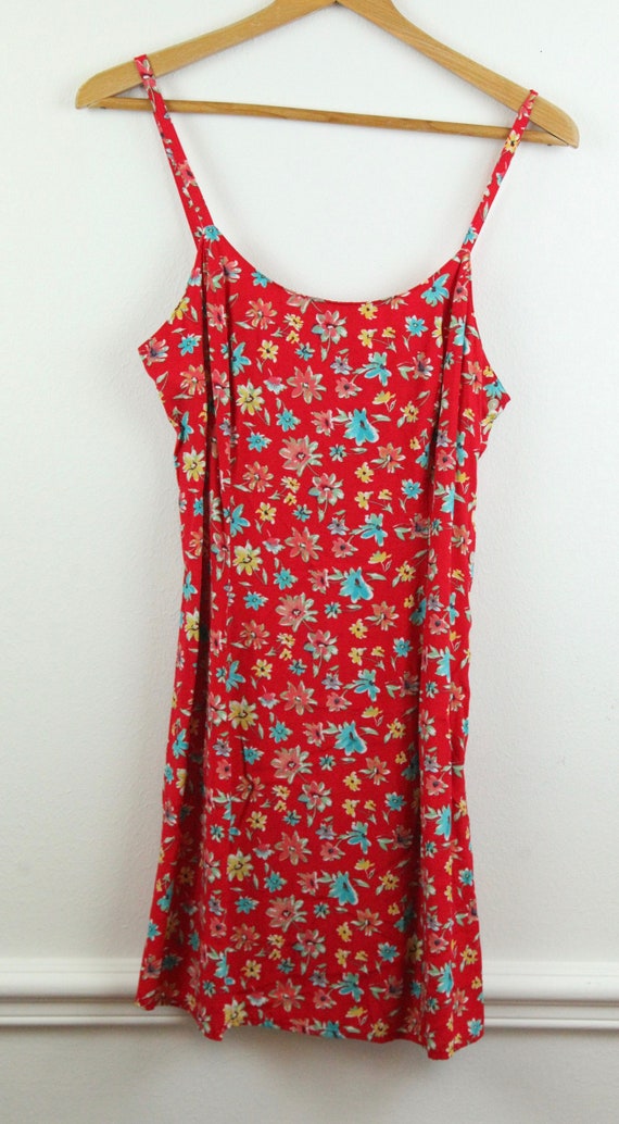 Vintage 90s Express Sundress Spaghetti Strap Flora