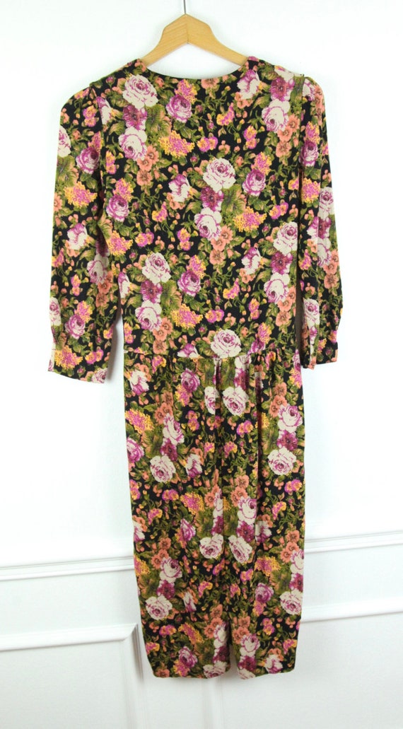 Vintage 90s Dawn Joy Floral Rayon Button Front Dr… - image 6