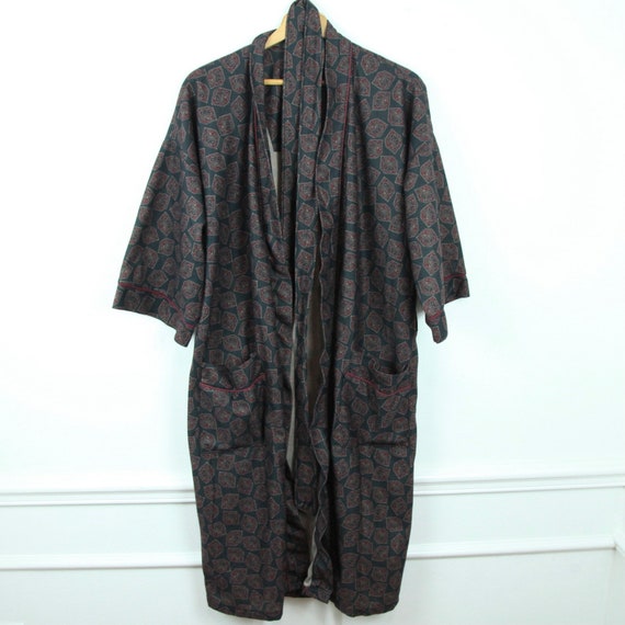 Vintage 90s Pierre Cardin Mens Robe Paisley Black… - image 1