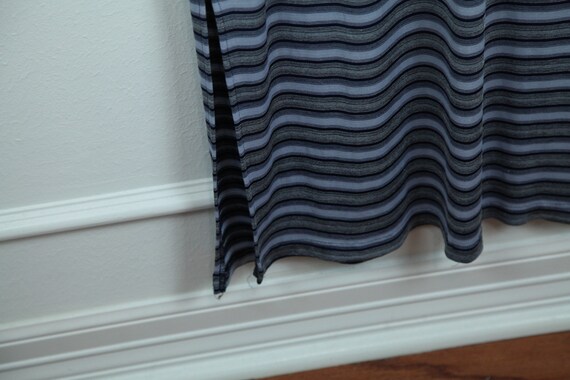 Vintage 90s Blue Striped Stretchy Clingy Polyeste… - image 9