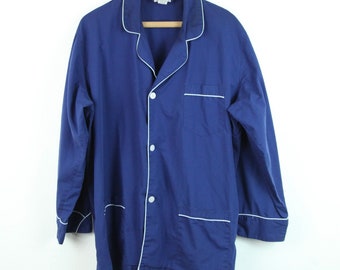 Vintage Dior Monsieur Pajama SHIRT ONLY Sleep Blue Nightshirt XL