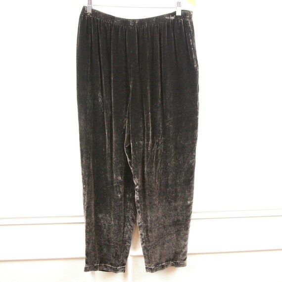 Vintage 90s Jones New York Brown Velvet Silk Rayon