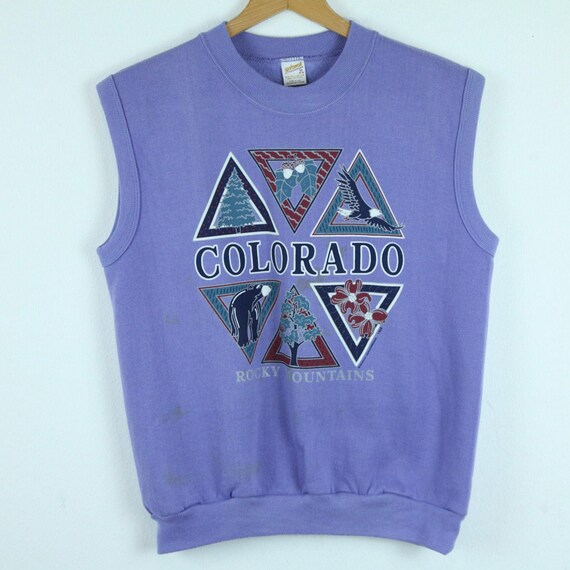 STAINS 80s 90s Colorado Rocky Mountains Purple Sl… - image 1