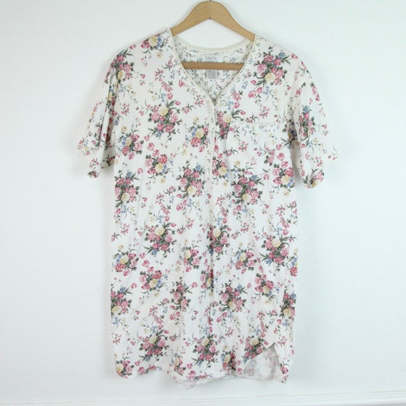 Vintage 90s Earth Angels Cotton Short Nightgown Floral Cottagecore S Prairie Etsy UK