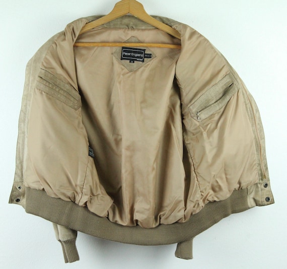 WEAR Vintage 70s 80s Peter England Tan Suede Bomb… - image 10