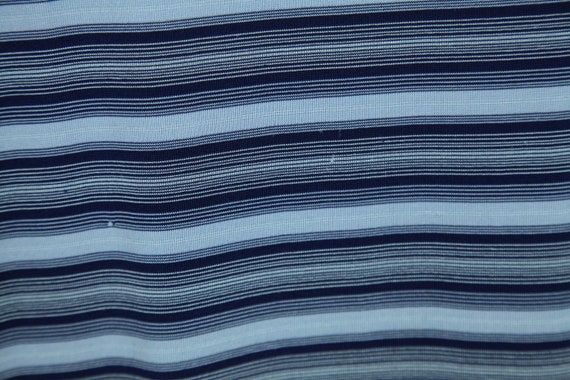 Vintage 90s Blue Striped Stretchy Clingy Polyeste… - image 7