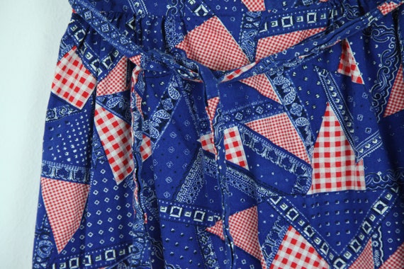 Vintage handmade wrap skirt novelty print patriot… - image 2