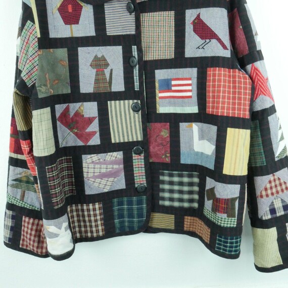 Handmade Large Patchwork Quilt Coat Jacket Cottag… - image 4