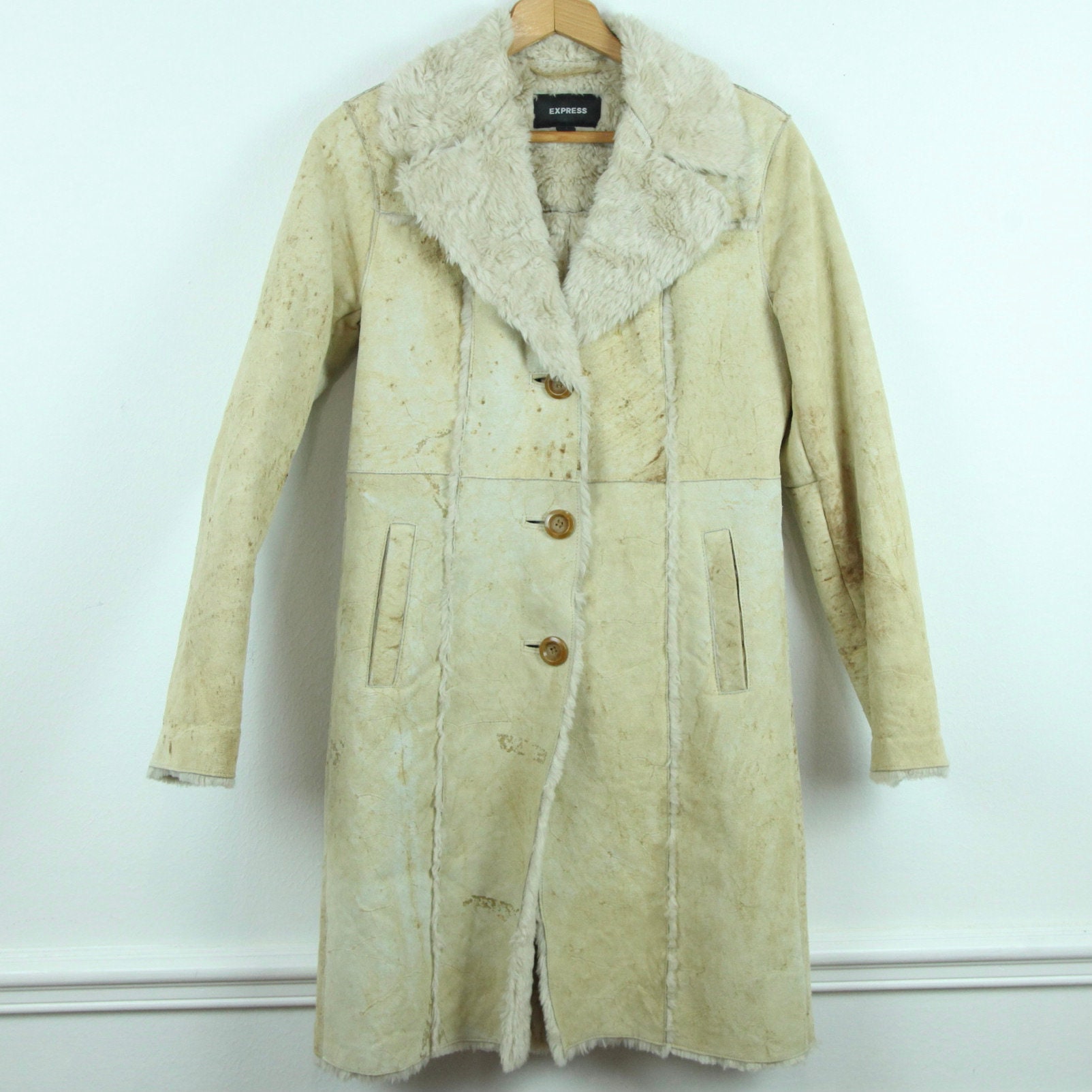 Vintage Y2K Express Patchwork Sherpa 