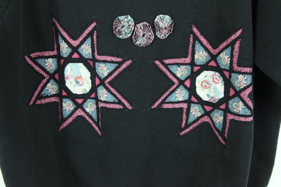 Vintage Handmade Patchwork Sweatshirt Granny Shor… - image 4