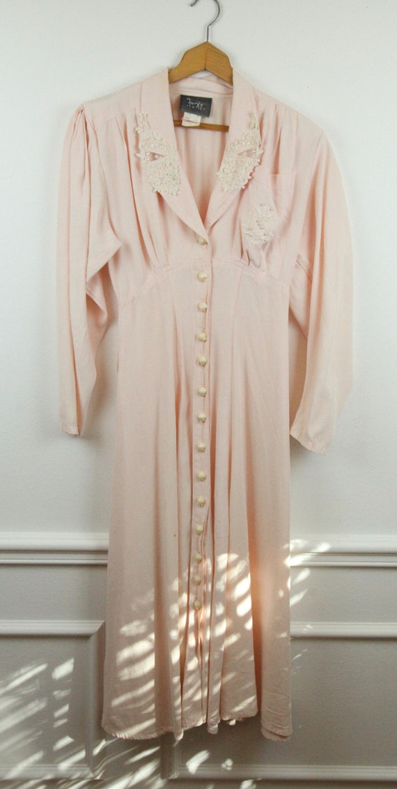 FLAWS Vintage 80s does 40s Foxy Lady Dress Pink Sh
