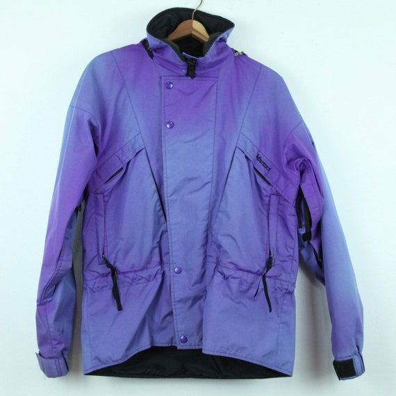 Vintage Marmot Goretex Jacket Purple M Hooded Fleece Lined Ski Weather  Outdoors Gorpcore 