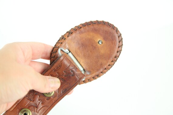 NO HOLES Vintage Hand Tooled Leather Custom Weste… - image 3