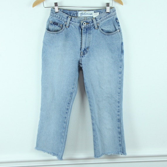Vintage 90s Y2K Express Bleus Jeans Light Wash Mid Rise Crop Cutoff Jeans  XS 1/2 - Etsy