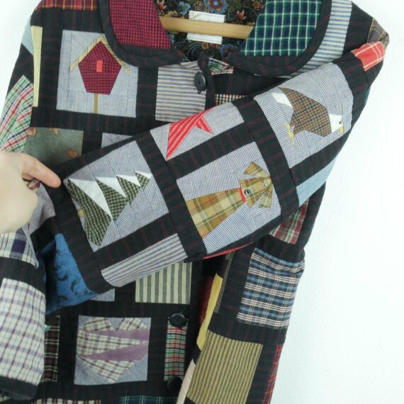 Handmade Large Patchwork Quilt Coat Jacket Cottag… - image 5