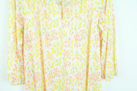 FLAW Vintage 70s Nylon Floral Long Sleeve Nightgo… - image 6