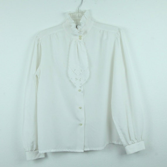 Flaw Vintage Ruffle Collar High Neck Embroidered Vict Gem