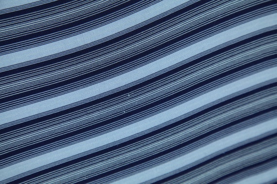 Vintage 90s Blue Striped Stretchy Clingy Polyeste… - image 6